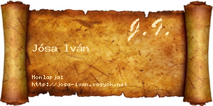 Jósa Iván névjegykártya